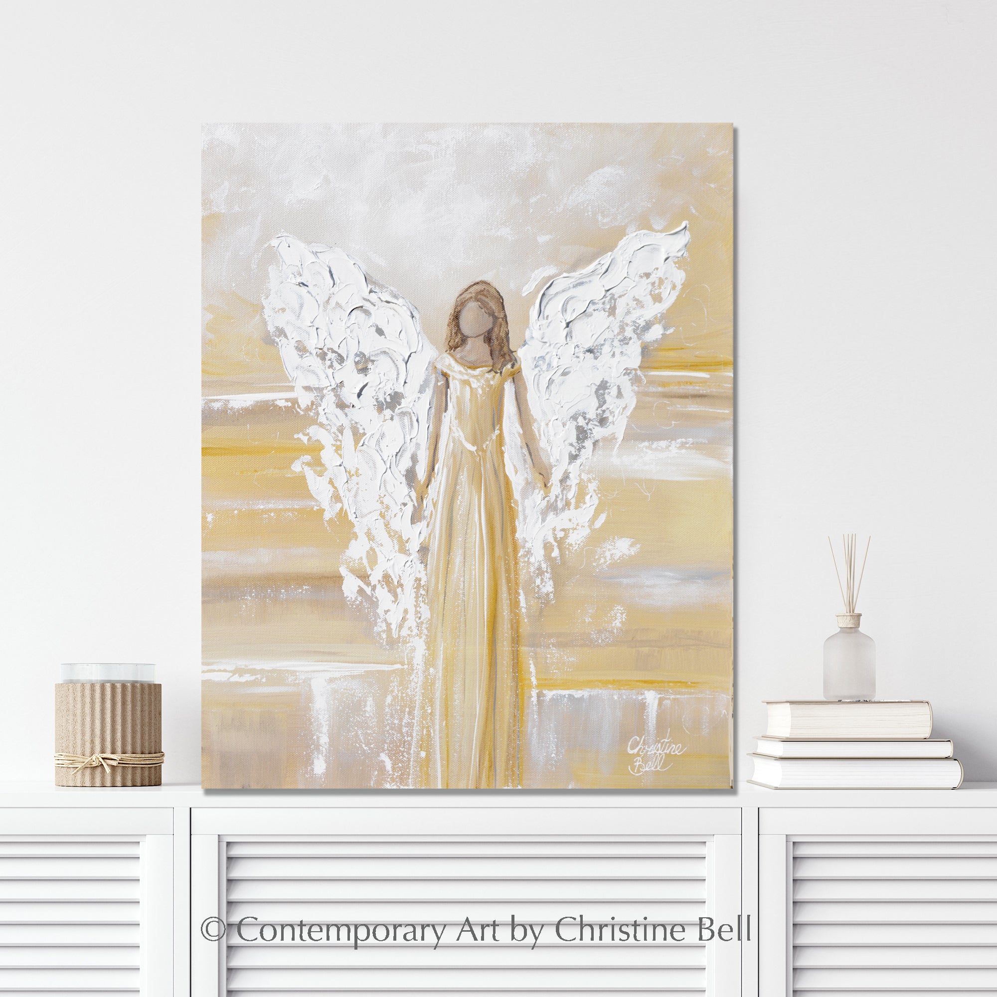 Angel Paintings abstract art guardian angels spiritual wall art decor ...