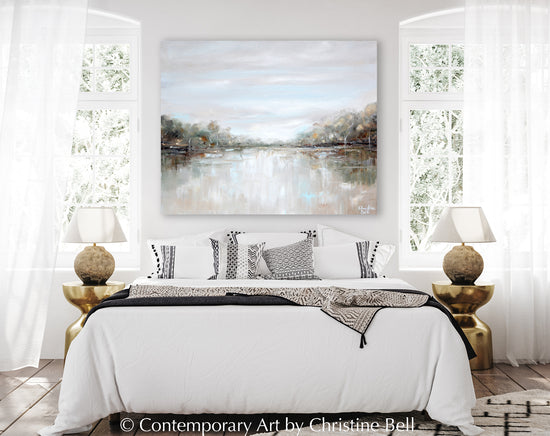 "Serene Reflections" GICLÉE PRINT, Modern Abstract Landscape Painting