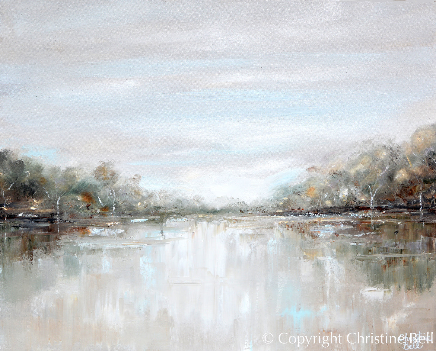 "Serene Reflections" GICLÉE PRINT, Modern Abstract Landscape Painting