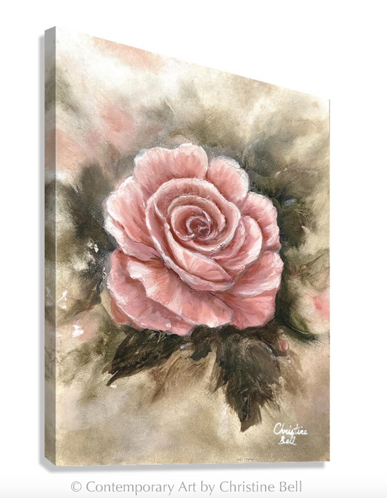 "Pretty Lady" GICLÉE PRINT, Pink Rose Floral Painting, FRAMED / Un-framed