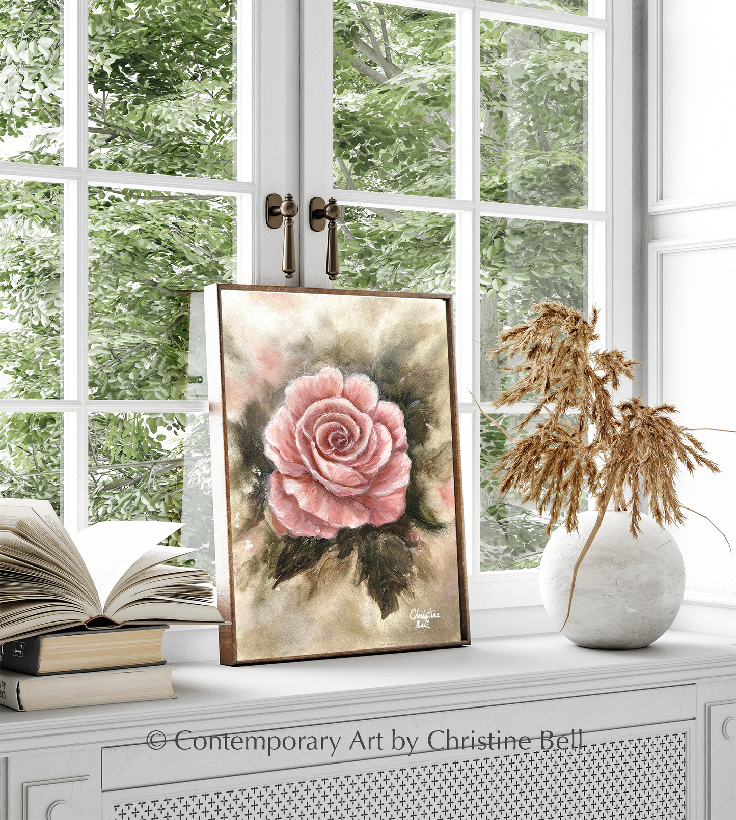 "Pretty Lady" GICLÉE PRINT, Pink Rose Floral Painting, FRAMED / Un-framed