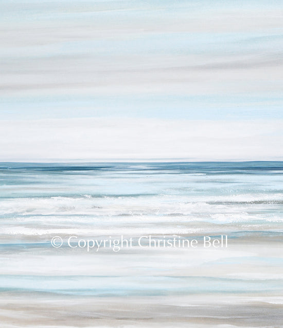 "Beach Walk" NEW ORIGINAL Textured Coastal Abstract Painting, XL 48x48"