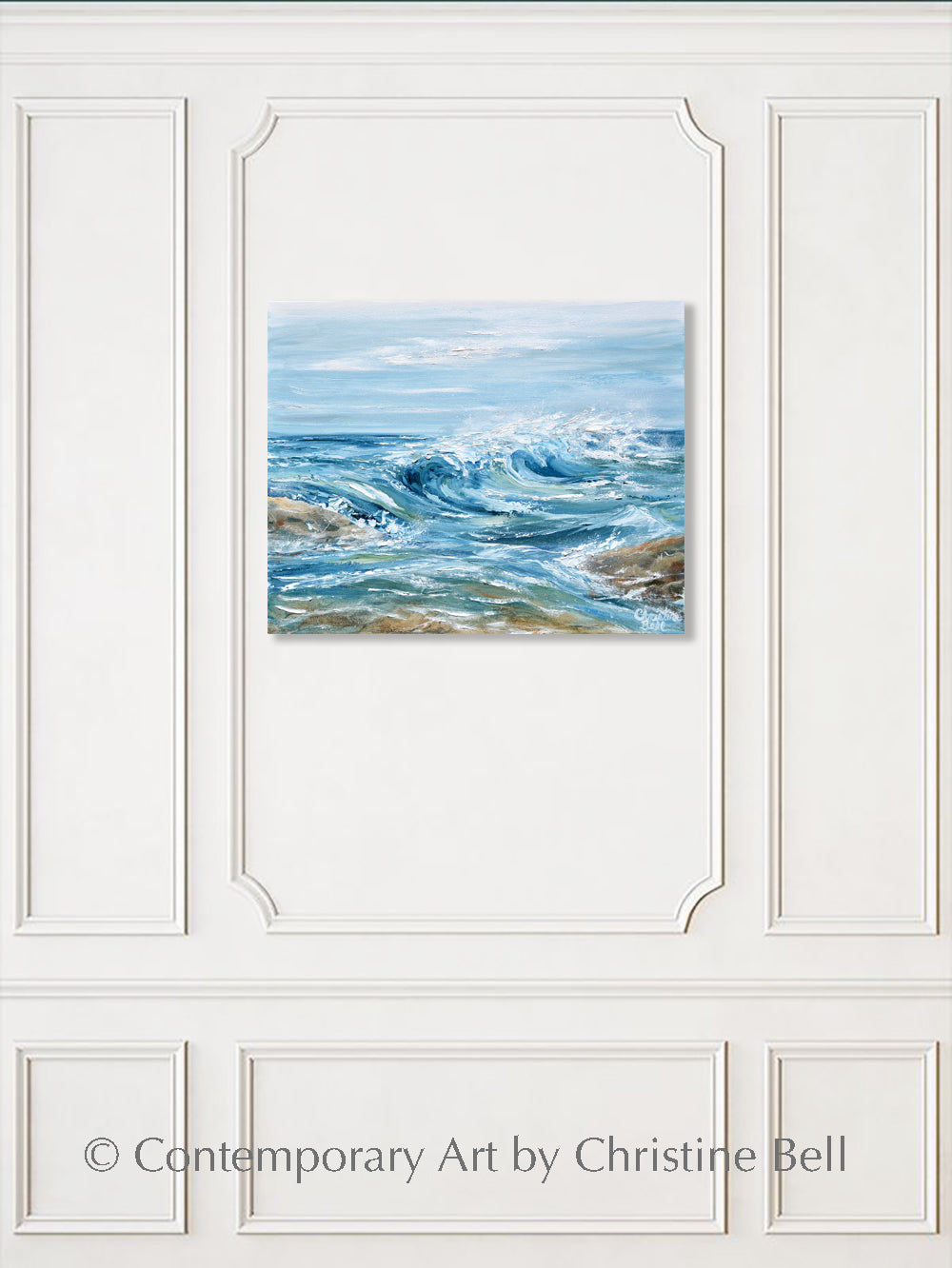 "Sea Spray" ORIGINAL Coastal Abstract Seascape Painting, 20x16"