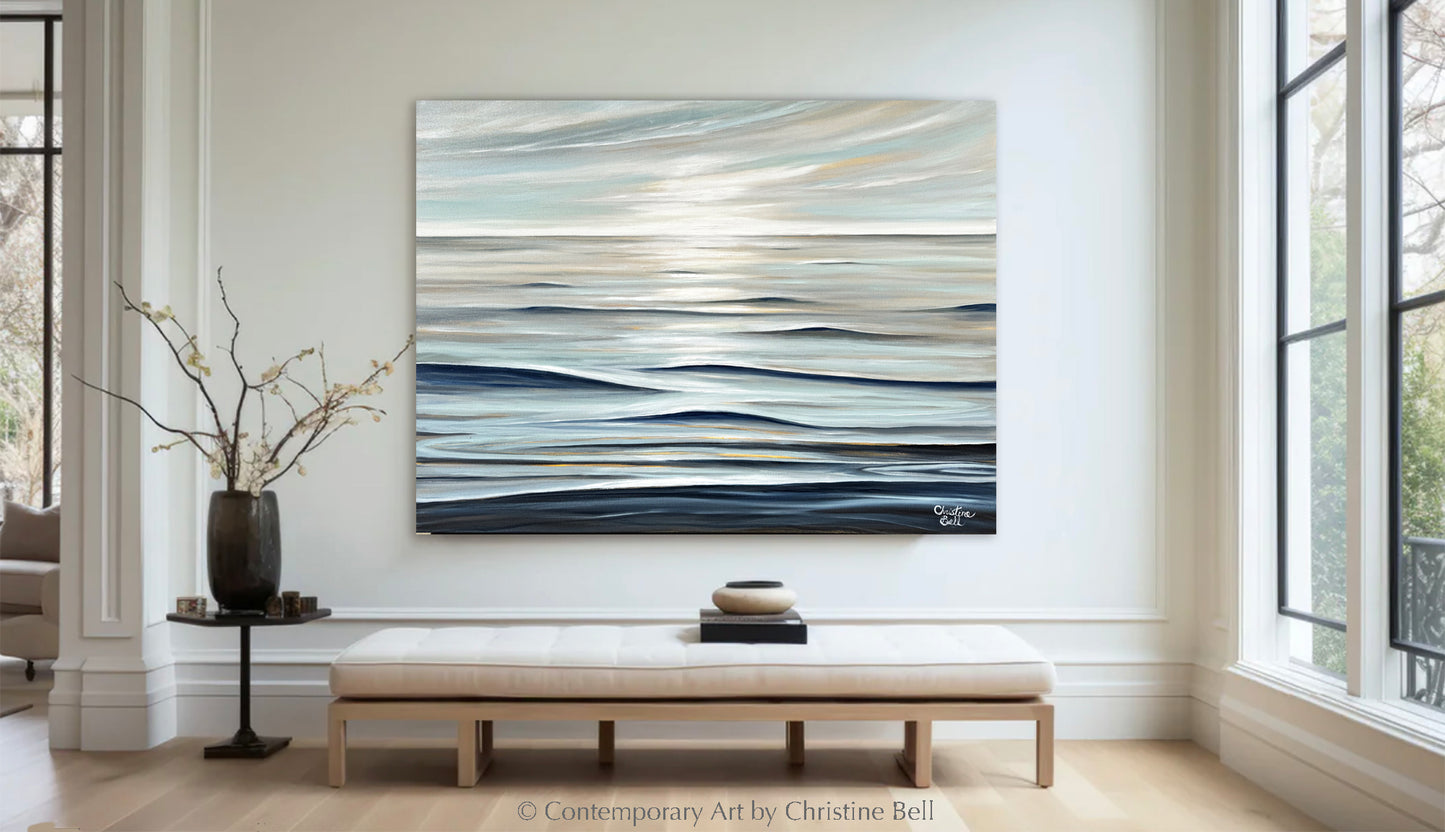 "Still Waters Run Deep" GICLÉE PRINT, Modern Coastal Ocean Seascape Painting