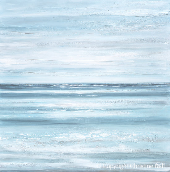 "Staying Afloat" NEW ORIGINAL Textured Coastal Abstract Painting, XL 48x48"