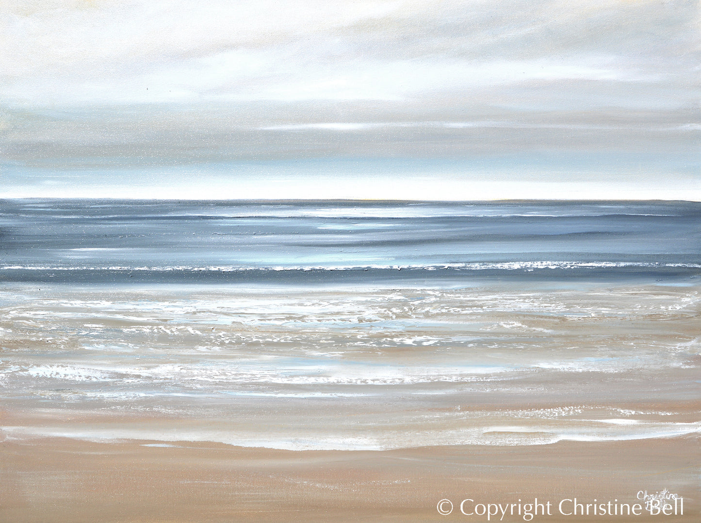 "Morning Tide" ORIGINAL Coastal Ocean Seascape Oil Painting 40x30"