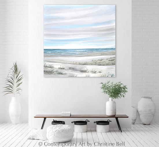 "Coastal Whispers" ORIGINAL Coastal Seascape Painting 36x36"