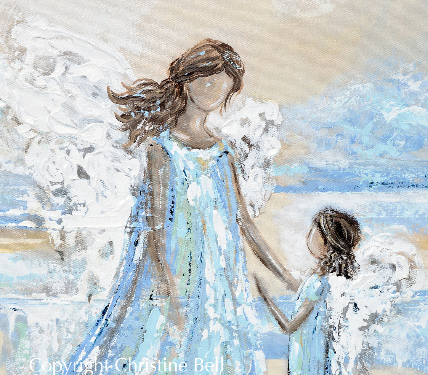 Angel Painting Print Mother Child Guardian Angel Spiritual Wall Art –  Contemporary Art by Christine