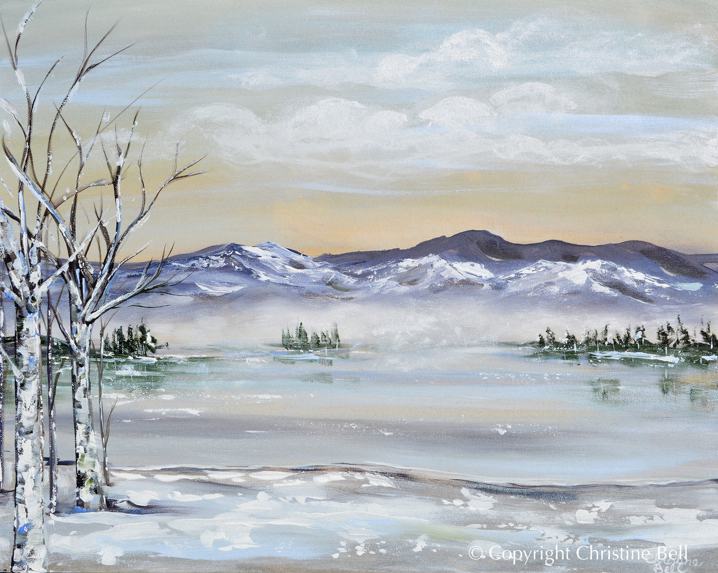 abstract winter landscape paintings