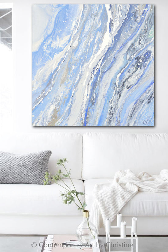 Marble Baby Blue Poster
