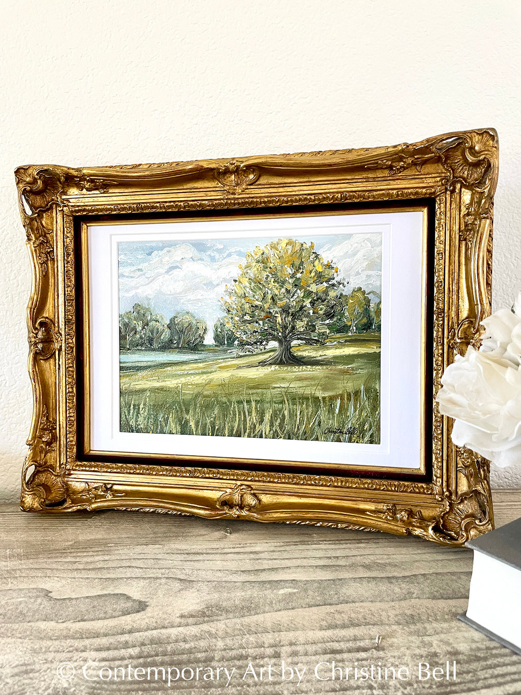 Giclee Print Framed Art Landscape Painting French Vintage Gold Frame –  Contemporary Art by Christine