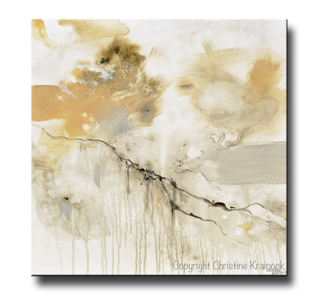 Earthen Bloom - Abstract acrylic ink painting Canvas Print for