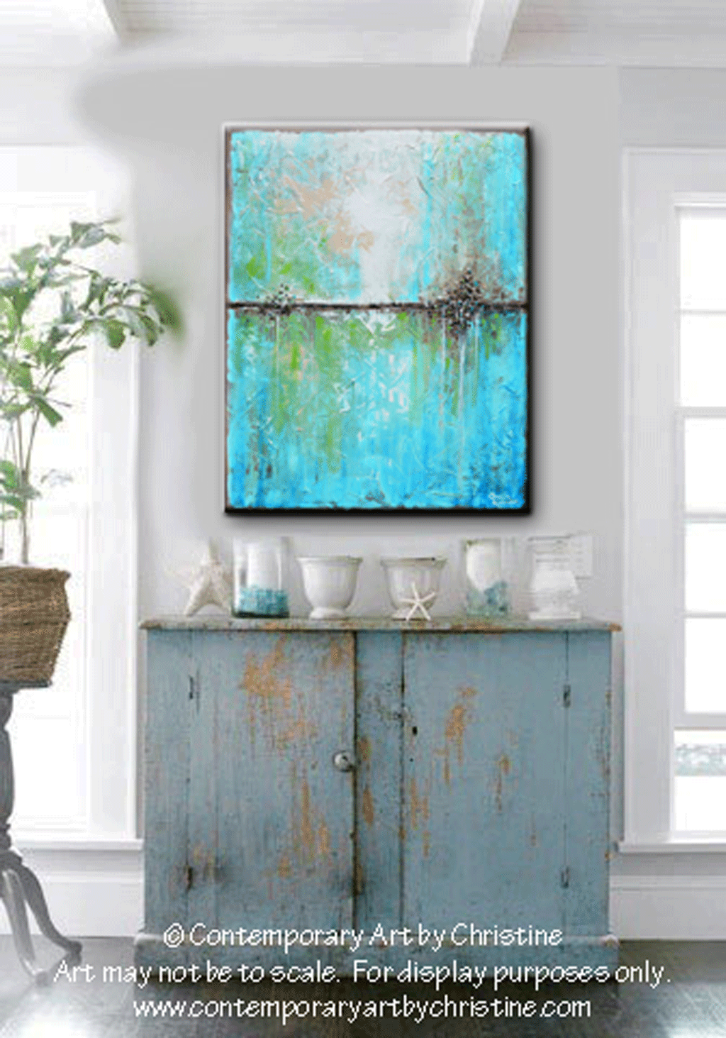 GICLEE PRINT Art Abstract Dancer Painting Aqua Blue CANVAS Prints Colo –  Contemporary Art by Christine