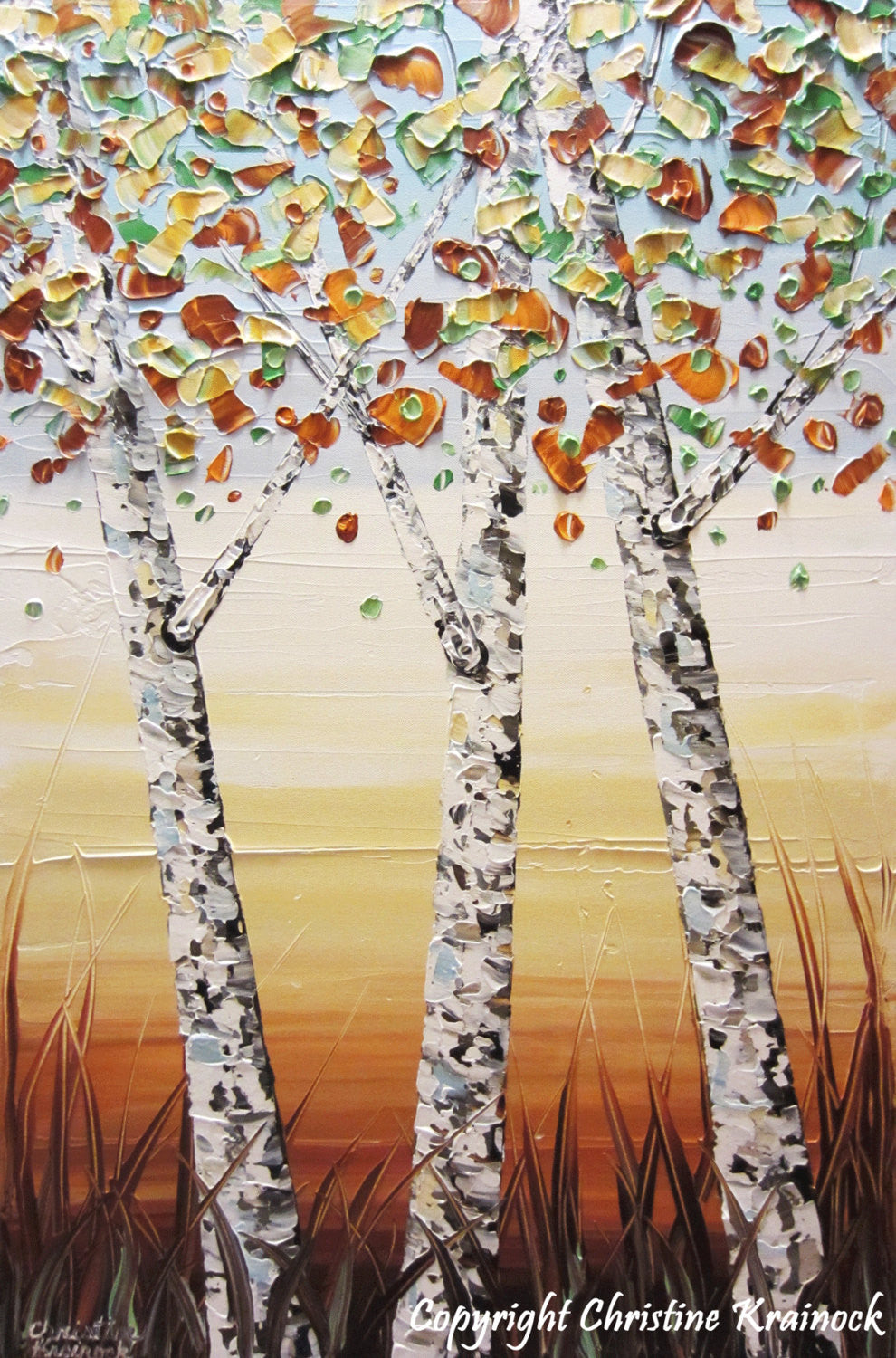 Sunset Trees Modern Art Original Painting Commission
